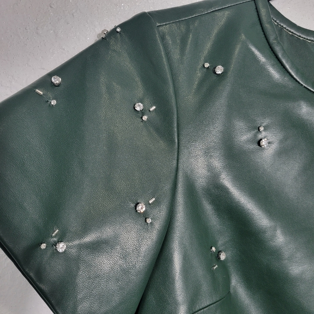 J Crew Collection mini dress in embellished faux leather NWT 4 CD373 - Picture 7 of 13